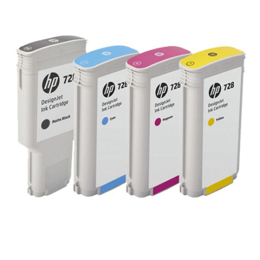 Mejore su productividad con el pack de tintas HP 728. Resultados de calidad y rendimiento uniforme para su impresora MFP DesignJet.