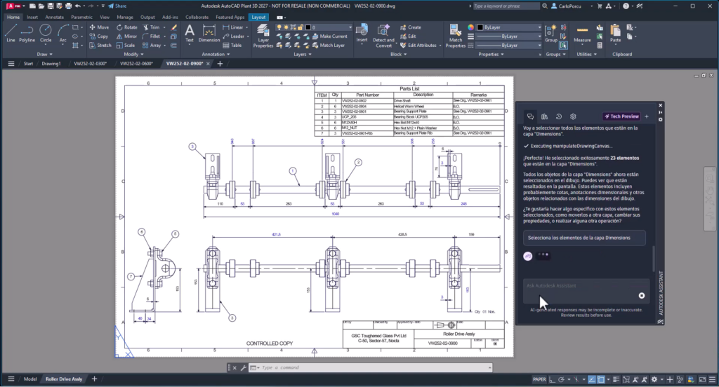 Autodesk AutoCAD Assistant con IA