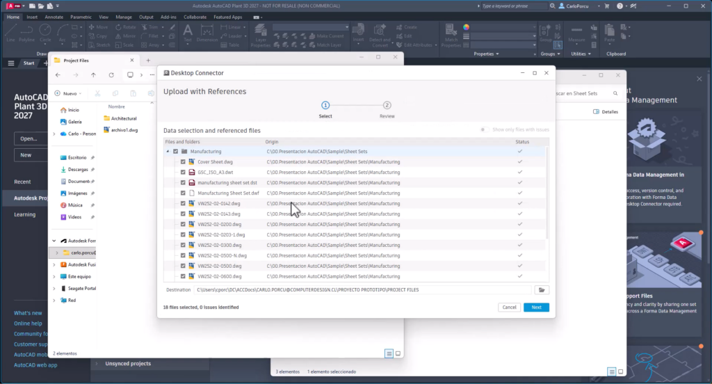 AutoCAD Forma Data Management
