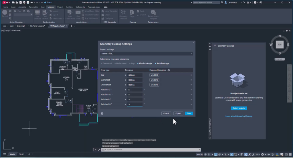 AutoCAD Geometry Cleanup